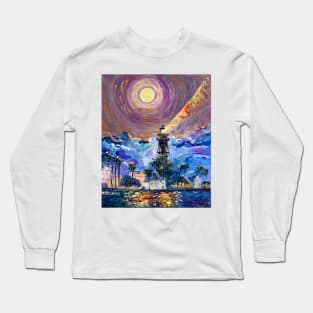 Lighthouse At Night Long Sleeve T-Shirt